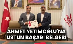 Şanlıurfa İl Başkanı Yetimoğlu'na Üstün Başarı Belgesi